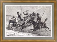 Сибирский путь (тройка). 1864г. Ивон/Мисом. Оригинальная старинная гравюра