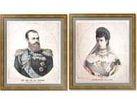 Александр III и его супруга Мария Федоровна. 1891г. Мейер/Меолль. Пара старинных гравюр Александр III и его супруга Мария Федоровна. 1891г. Мейер/Меолль. Пара старинных гравюр