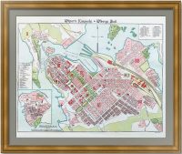 Выборг, литографированный старинный план. 1910г. Оригинальная историческая финская карта