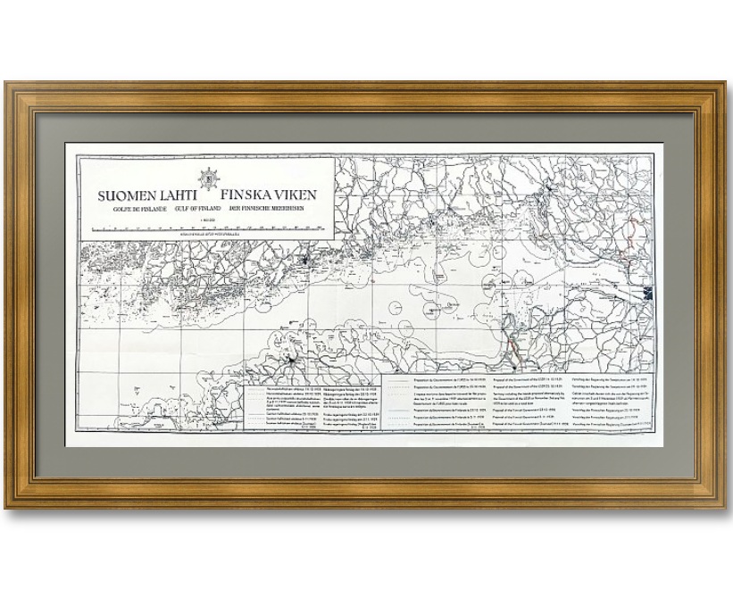 Финский залив. 1940г. Оригинальная историческая финская карта Финский залив. 1940г. Оригинальная историческая финская карта