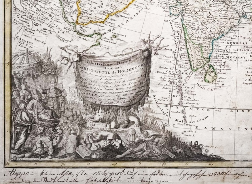 Азия 1. 1744г. Хасе/Бём. Старинная редкая гравированная карта. Антикварный ВИП подарок Азия 1. 1744г. Хасе/Бём. Старинная редкая гравированная карта. Антикварный ВИП подарок