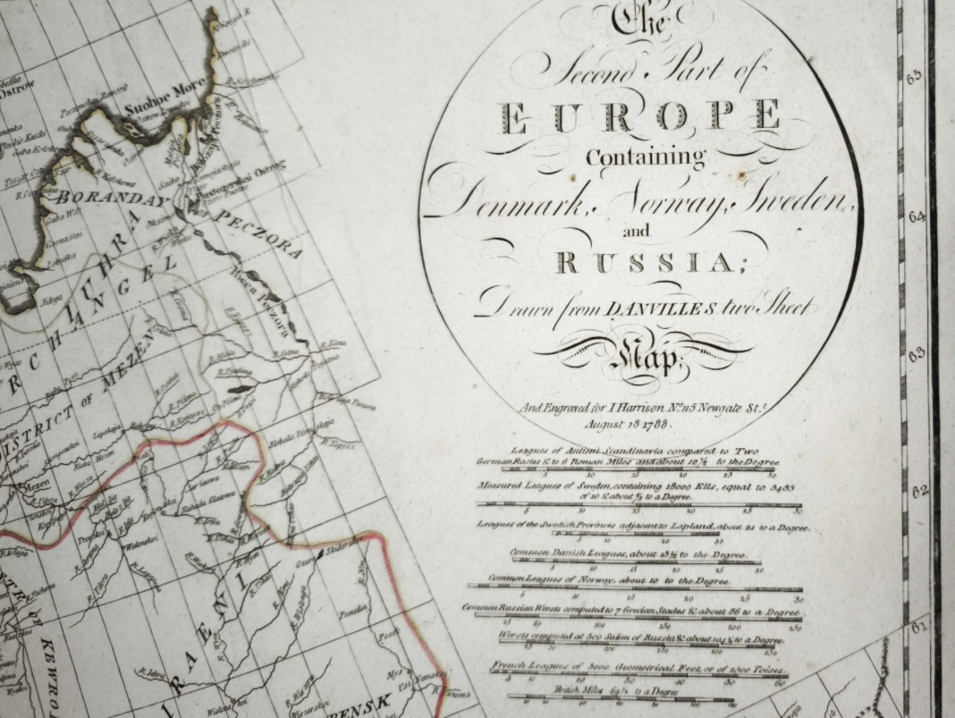 Россия (северо-запад) и Скандинавия. Антикварная карта. 1788г. Д'Анвиль. Редкость! По OCLC ни одного известного экземпляра. Россия (северо-запад) и Скандинавия. Антикварная карта. 1788г. Д'Анвиль. Редкость! По OCLC ни одного известного экземпляра.