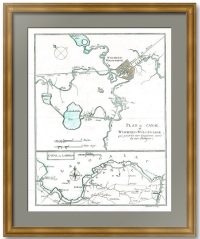 Каналы в России XVIII века. Вышний Волочёк и Ладога. 1786г. Старинная карта — антикварный подарок