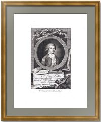 Литта, вице-адмирал Российского флота. 1790г. Затта. Старинная гравюра