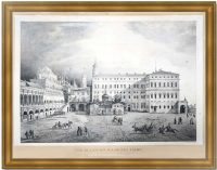 Вид старого царского дворца в Кремле. 1825г. Старинная литография. Кадоль/Рену . 46x63!