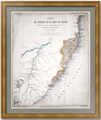Побережье Японского моря и Татарского пролива. 1874г. Большев. Старинная карта Дальнего востока. Редкость.