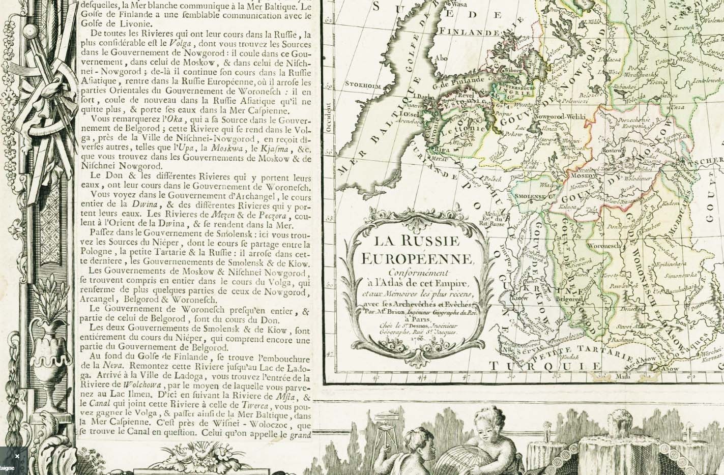 Россия европейская. 1766г. Брион де ла Тур. Старинная карта Россия европейская. 1766г. Брион де ла Тур. Старинная карта