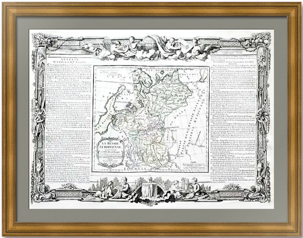 Россия европейская. 1766г. Брион де ла Тур. Старинная карта Россия европейская. 1766г. Брион де ла Тур. Старинная карта