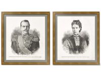 Александр III и Мария Фёдоровна, супруга. 1874г. Левицкий/Брож/Серяков. Пара старинных гравюр Александр III и Мария Фёдоровна, супруга. 1874г. Левицкий/Брож/Серяков. Пара старинных гравюр