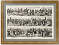 Униформа русской армии XVIII-XIX веков. 1881г. Bолкoвский. Антикварная гравюра. 41x58! Униформа русской армии XVIII-XIX веков. 1881г. Bолкoвский. Антикварная гравюра. 41x58!