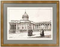 Казанский собор в Петербурге. 1890г. Старинная гравюра Казанский собор в Петербурге. 1890г. Старинная гравюра