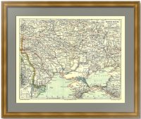Крым, Малороссия, Южная Россия. Старинная карта. 1896г. «Просвещение» Крым, Малороссия, Южная Россия. Старинная карта. 1896г. «Просвещение»
