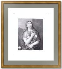 Кающаяся Мария Магдалина. 1837г. Тициан/Флориди/Буонажути. Эрмитажная коллекция. Старинная гравюра